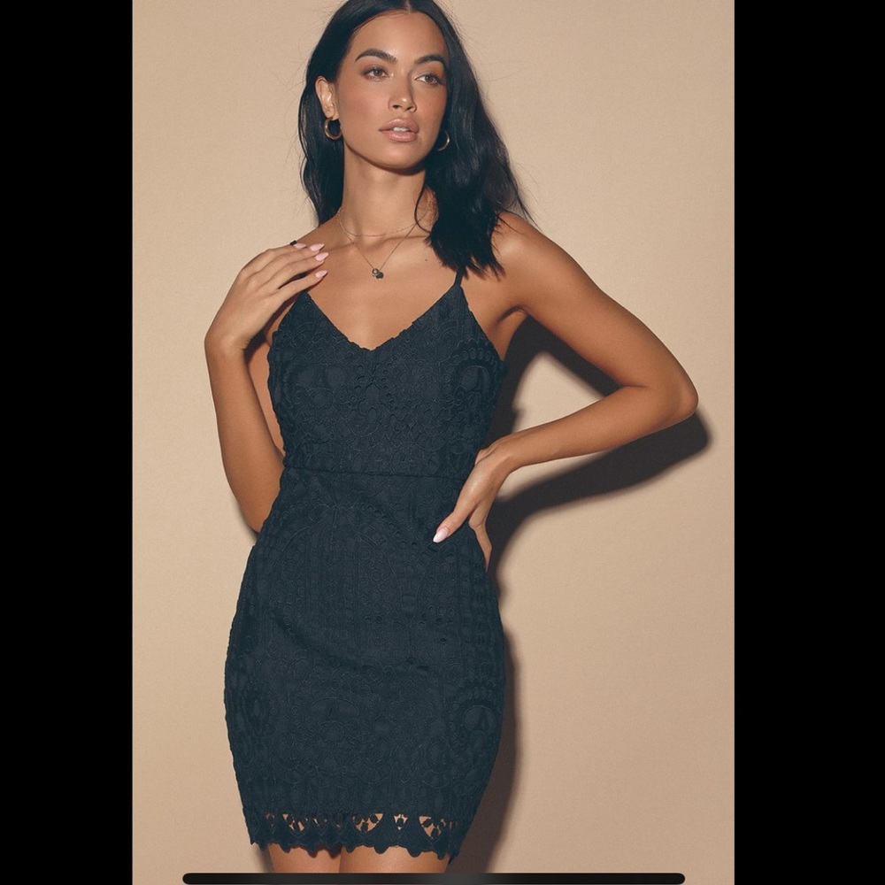 Lulus Perfect Love Black Lace Mini Dress